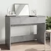 Betonszürke fésülködőasztal tükörrel 100x45x76 cm