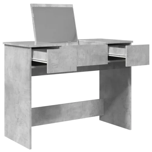 Betonszürke fésülködőasztal tükörrel 100x45x76 cm