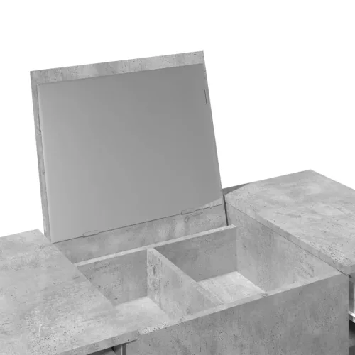 Betonszürke fésülködőasztal tükörrel 100x45x76 cm