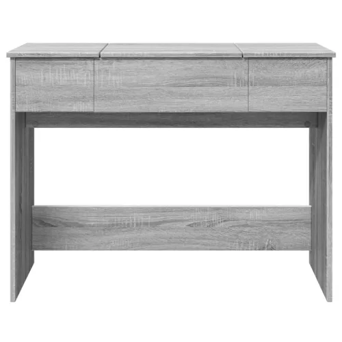 Szürke sonoma színű fésülködőasztal tükörrel 100x45x76 cm