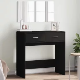 Fekete fésülködőasztal tükörrel 80x39x80 cm