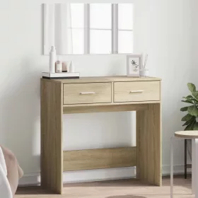   Sonoma tölgy színű fésülködőasztal tükörrel 80x39x80 cm