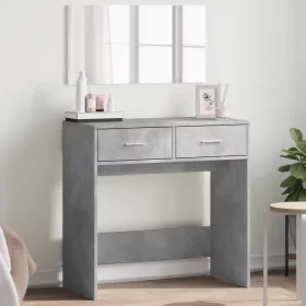Betonszürke fésülködőasztal tükörrel 80x39x80 cm