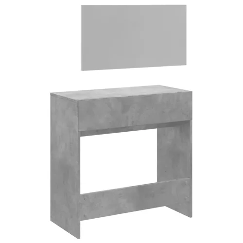 Betonszürke fésülködőasztal tükörrel 80x39x80 cm