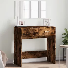   Füstös tölgy színű fésülködőasztal tükörrel 80x39x80 cm