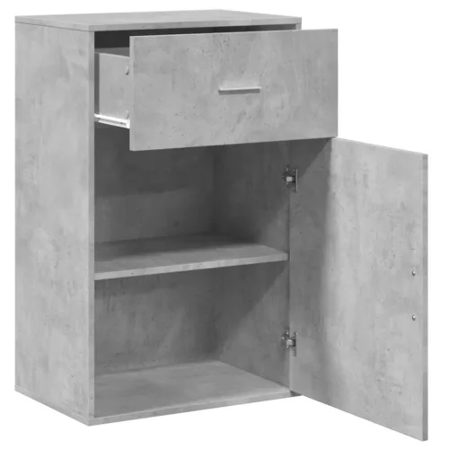 Betonszürke szerelt fa tárolószekrény 56,5 x 39 x 90 cm