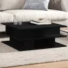 Fekete szerelt fa dohányzóasztal 70x70x29 cm