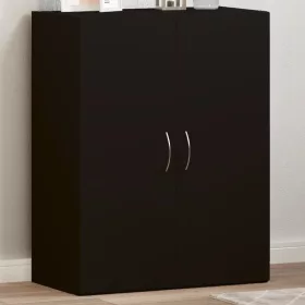 Fekete szerelt fa irattartó szekrény 60 x 32 x 77,5 cm