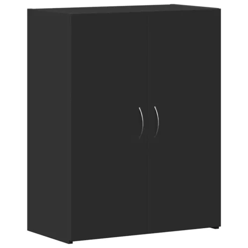 Fekete szerelt fa irattartó szekrény 60 x 32 x 77,5 cm