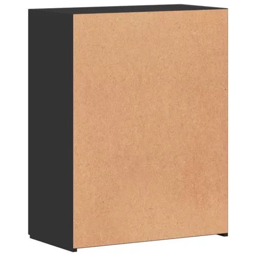 Fekete szerelt fa irattartó szekrény 60 x 32 x 77,5 cm