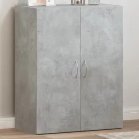   Betonszürke szerelt fa irattartó szekrény 60 x 32 x 77,5 cm