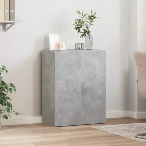 Betonszürke szerelt fa irattartó szekrény 60 x 32 x 77,5 cm