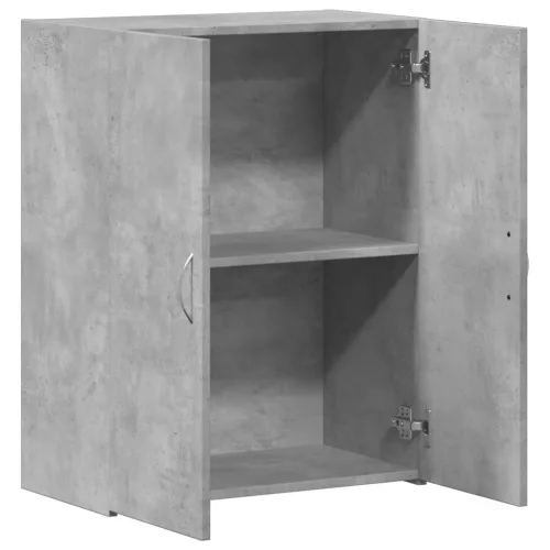 Betonszürke szerelt fa irattartó szekrény 60 x 32 x 77,5 cm