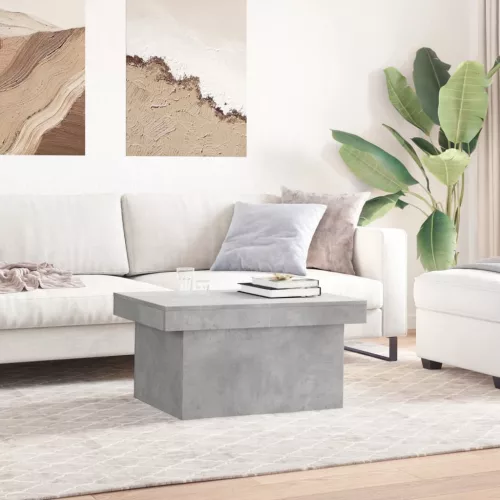 Betonszürke szerelt fa dohányzóasztal 80 x 55 x 40 cm