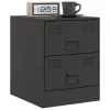 Fekete acél éjjeliszekrény 34,5 x 39 x 44 cm