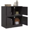 Fekete acél tálalószekrény 67 x 39 x 73 cm