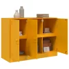 Mustársárga acél tálalószekrény 99x39x73 cm