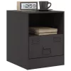 Fekete acél éjjeliszekrény 34,5 x 39 x 44 cm
