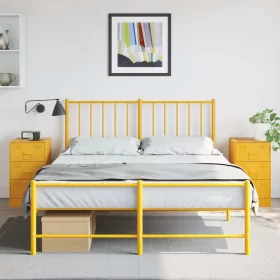2 db mustársárga acél éjjeliszekrény 34,5 x 39 x 62 cm