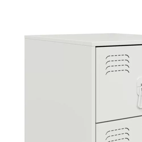 Fehér acél éjjeliszekrény 34,5x39x62 cm