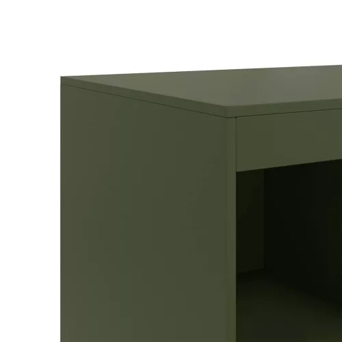 Olívazöld acél magasszekrény 67x39x95 cm