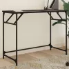 Fekete szerelt fa és porszórt acél íróasztal 100x45x76 cm