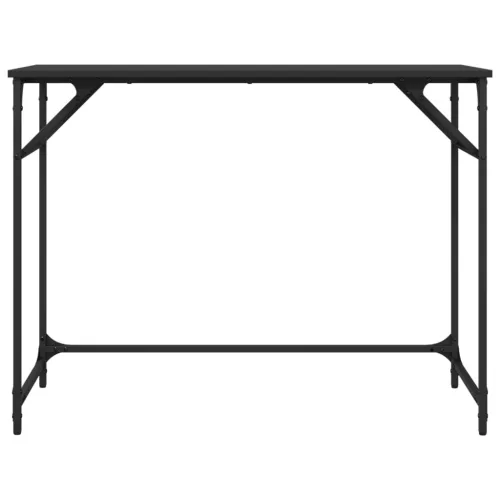 Fekete szerelt fa és porszórt acél íróasztal 100x45x76 cm