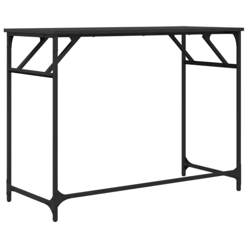 Fekete szerelt fa és porszórt acél íróasztal 100x45x76 cm