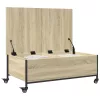 Sonoma tölgy szerelt fa dohányzóasztal kerekekkel 91x55x34cm