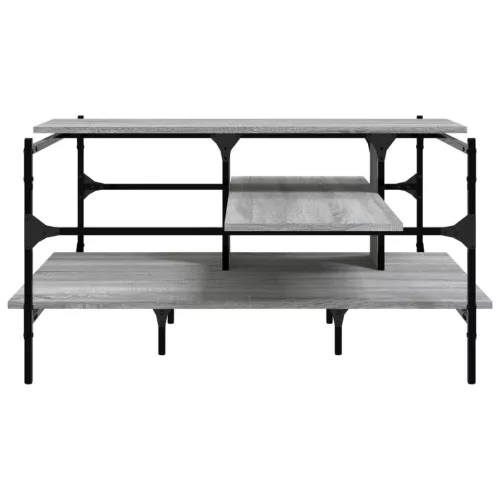 Szürke sonoma szerelt fa dohányzóasztal 100x100x48,5 cm