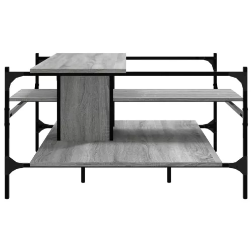 Szürke sonoma szerelt fa dohányzóasztal 100x100x48,5 cm