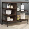 Barna tölgy színű szerelt fa konyhai kocsi 100 x 45 x 89,5 cm