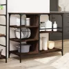 Barna tölgy színű szerelt fa konyhai kocsi 100 x 45 x 89,5 cm
