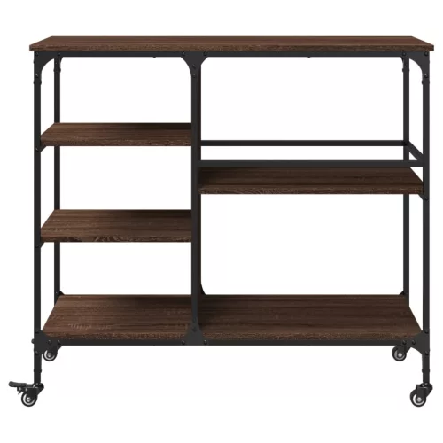 Barna tölgy színű szerelt fa konyhai kocsi 100 x 45 x 89,5 cm
