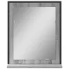 Szürke sonoma szerelt fa fürdőszobai tükör polccal 50x12x60 cm