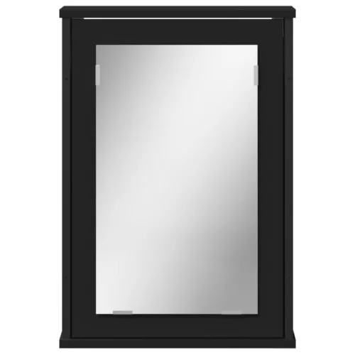 Fekete szerelt fa fürdőszobai tükör 42 x 12 x 60 cm