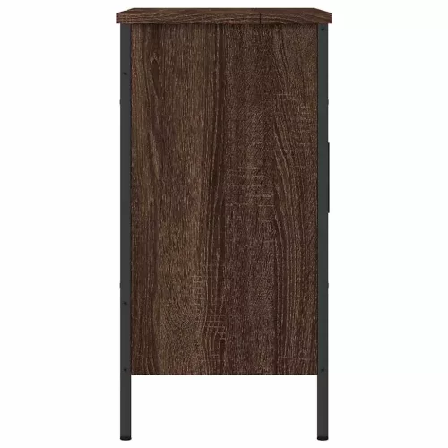 Barna tölgy szerelt fa fürdőszobai mosdószekrény 60x30x60 cm