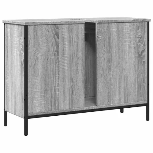 Szürke sonoma szerelt fa fürdőszobai mosdószekrény 80x30x60 cm