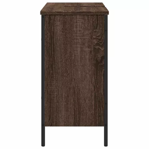 Barna tölgy szerelt fa fürdőszobai mosdószekrény 80x30x60 cm