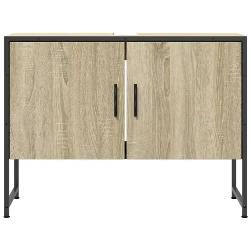 Sonoma tölgy szerelt fa fürdőszobai mosdószekrény 80x33x60 cm