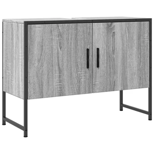 Szürke sonoma szerelt fa fürdőszobai mosdószekrény 80x33x60 cm