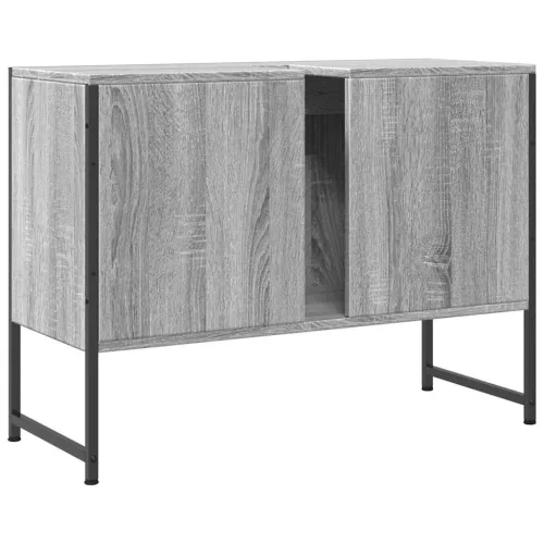 Szürke sonoma szerelt fa fürdőszobai mosdószekrény 80x33x60 cm