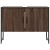 Barna tölgy szerelt fa fürdőszobai mosdószekrény 80x33x60 cm