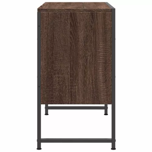 Barna tölgy szerelt fa fürdőszobai mosdószekrény 80x33x60 cm