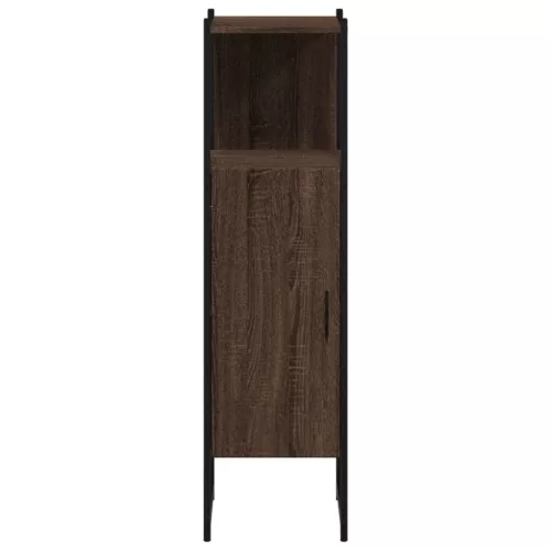 Barna tölgyszínű szerelt fa fürdőszobaszekrény 33x33x120,5 cm