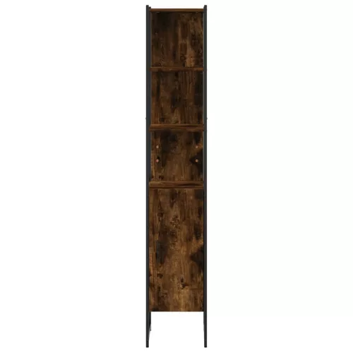 Füstös tölgy színű szerelt fa fürdőszobaszekrény 33x33x185,5 cm