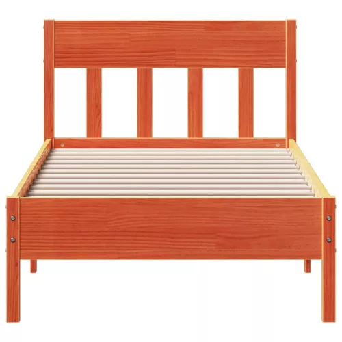 Viaszbarna tömör fenyőfa ágy matrac nélkül 90 x 190 cm