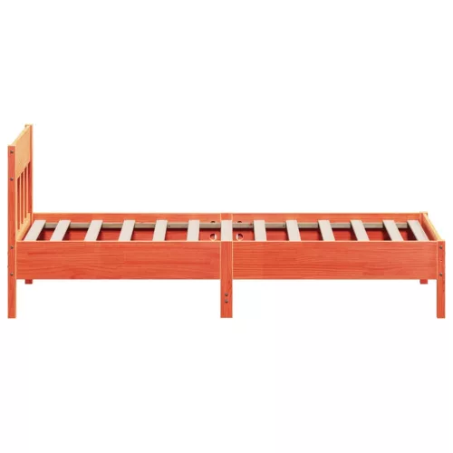 Viaszbarna tömör fenyőfa ágy matrac nélkül 90 x 190 cm