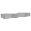 2 db betonszürke TV-szekrény LED-lámpákkal 60x35x15,5 cm