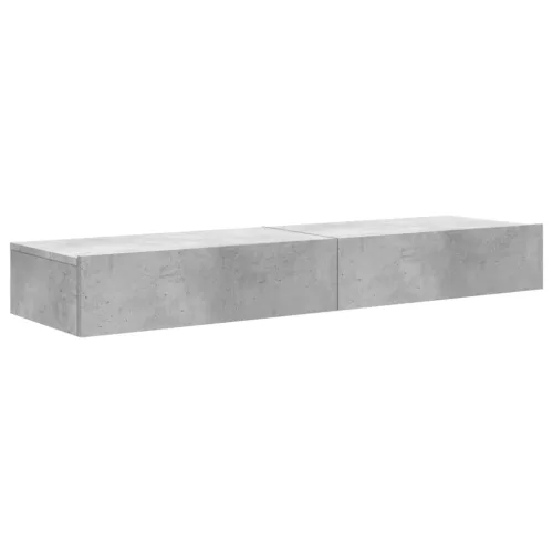 2 db betonszürke TV-szekrény LED-lámpákkal 60x35x15,5 cm